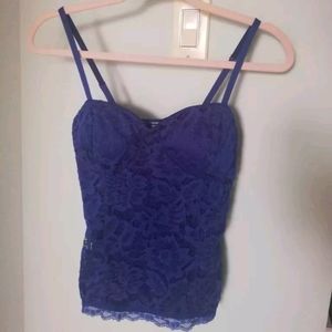 [ 3 for $35 ] Guess Cobalt Blue Lace Bustier Tank